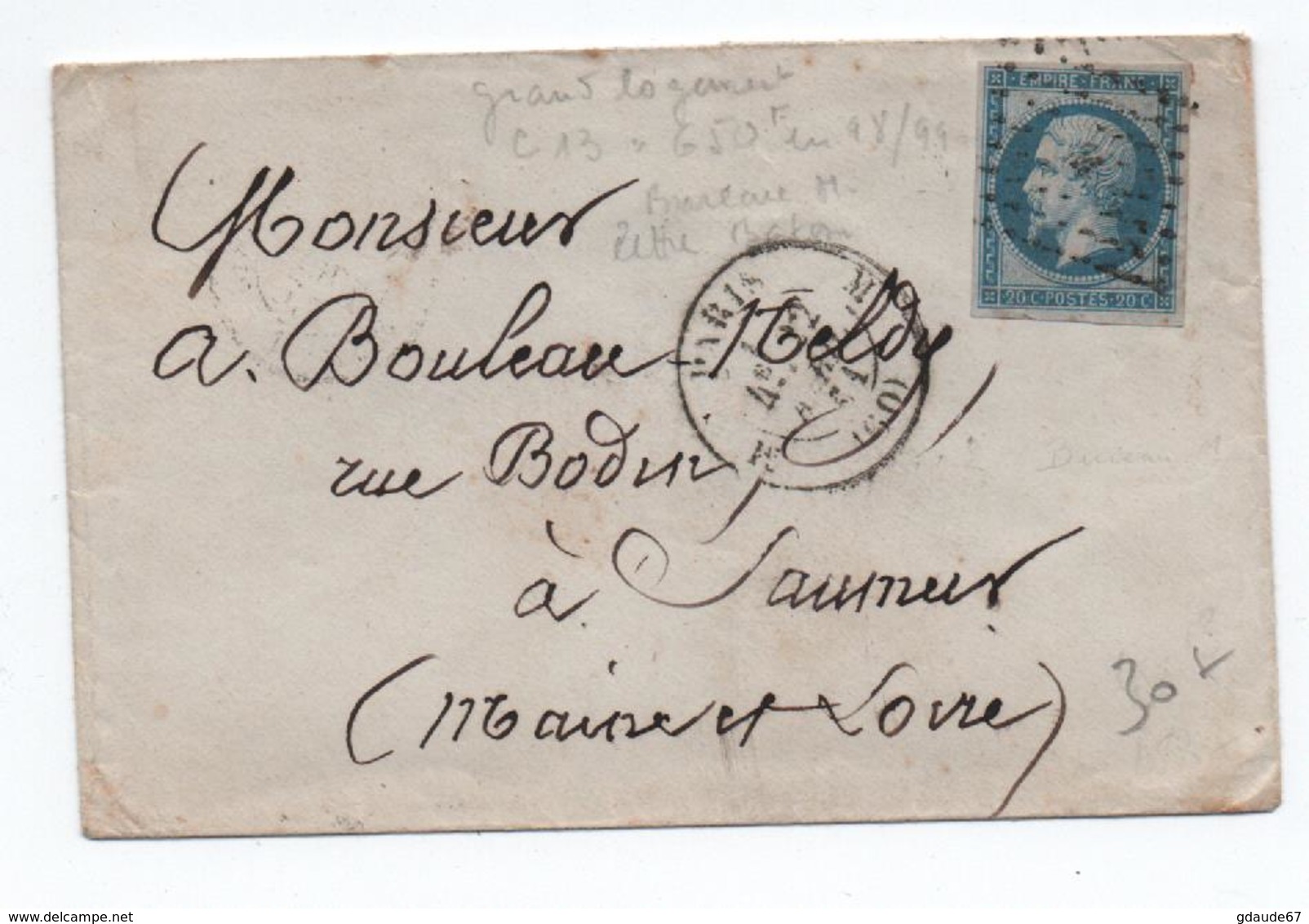 1861 - LETTRE De PARIS Avec TàD BUREAU M - 1849-1876: Classic Period