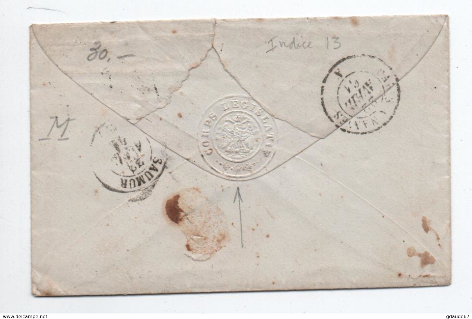 1861 - LETTRE De PARIS Avec TàD BUREAU M - 1849-1876: Classic Period