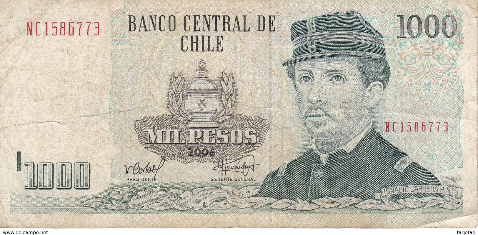 BILLETE DE CHILE DE 1000 PESOS DEL AÑO 2006 (BANK NOTE) - Chile