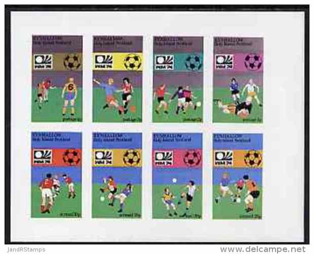 57431 Eynhallow 1974 Football World Cup Imperf Sheetlet Containing Set Of 8 Values Unmounted Mint - 1974 – West Germany