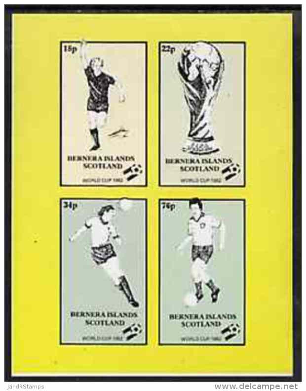 57439 Bernera 1982 Football World Cup Imperf Sheetlet Containing Set Of 4 Values Unmounted Mint - 1982 – Spain