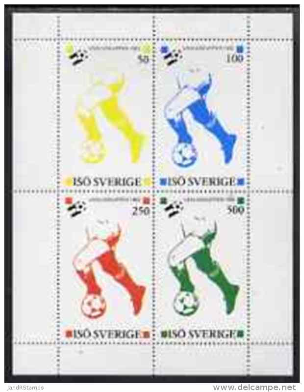 59227 Iso - Sweden 1982 Football World Cup Perf Sheetlet Containing Set Of 4 Values Unmounted Mint - 1982 – Spain