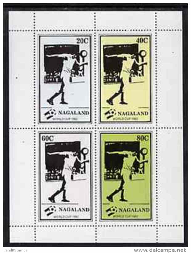 57442 Nagaland 1982 Football World Cup Perf Sheetlet Containing Set Of 4 Values Unmounted Mint - 1982 – Spain