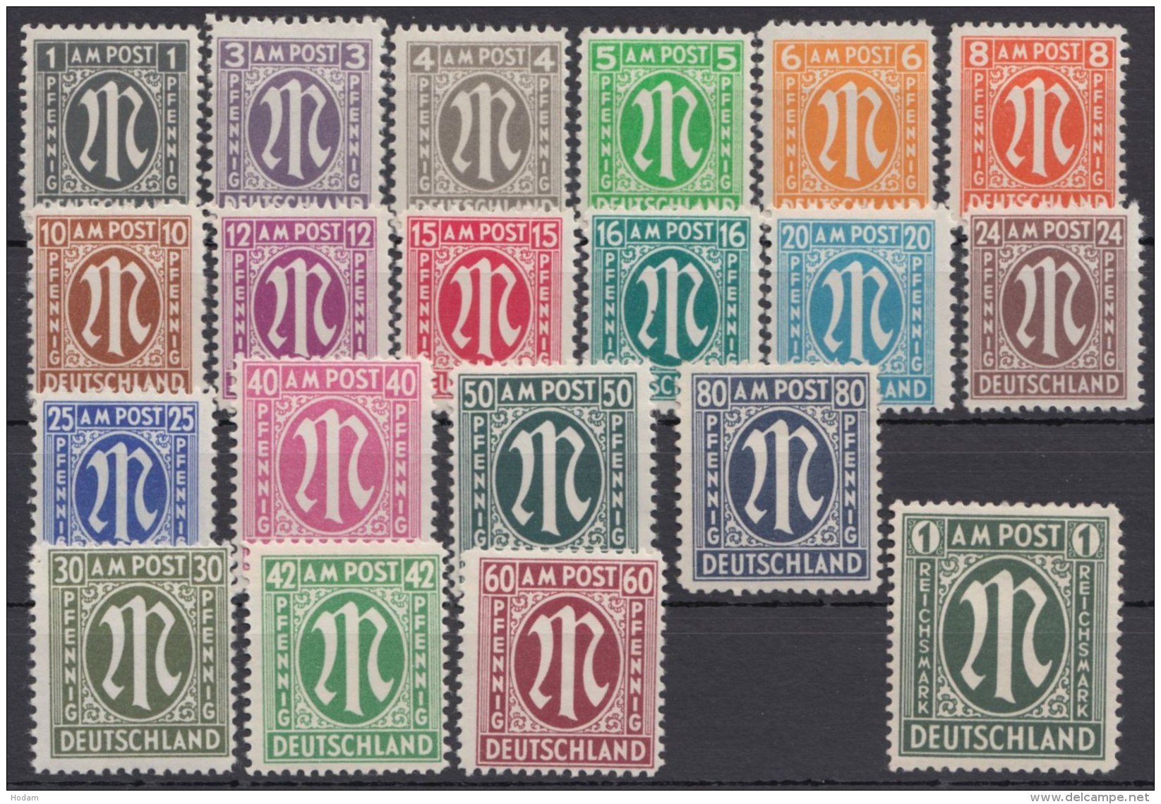 MiNr. 16/35, "AM"-Post, Dt. Druck Komplett, MiNr. 35 Falzrest, Alle Anderen ** - Sonstige & Ohne Zuordnung