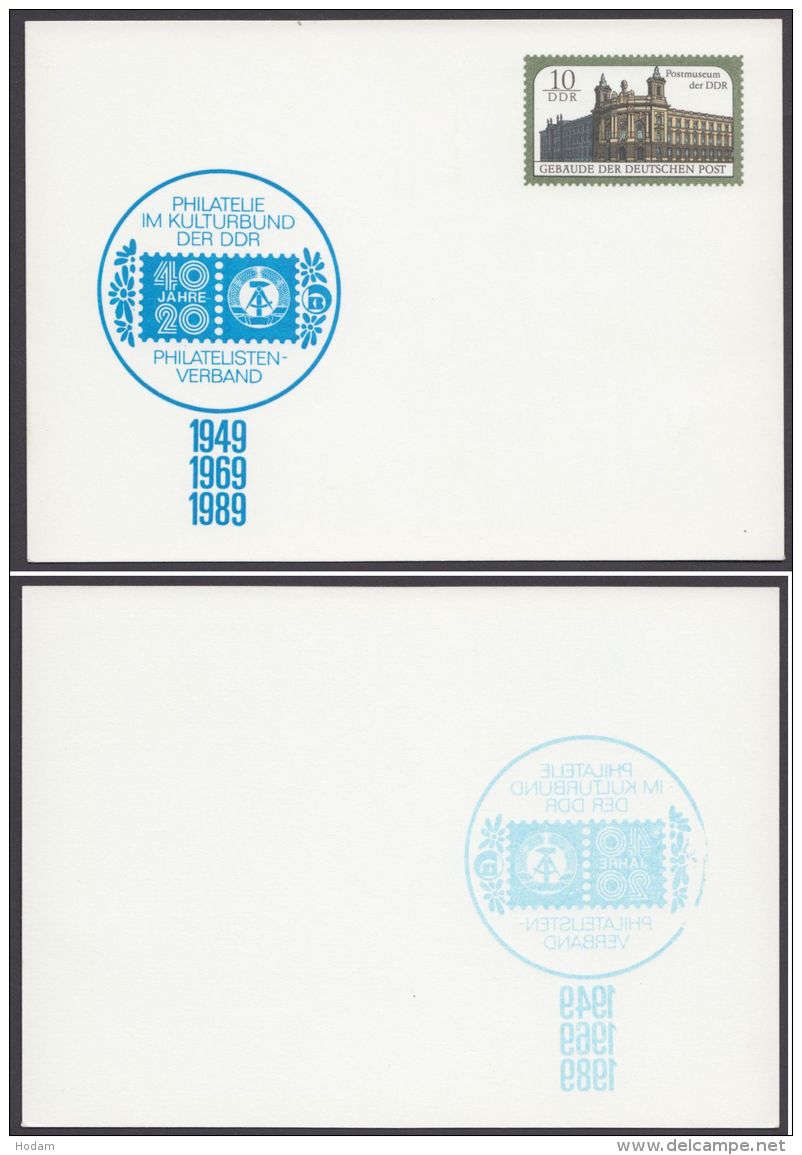 PP 21 C 1/01 "Philatelistenverband", Rücks. Voller Abklatsch Der Blauen Farbe, Ungebraucht - Private Postcards - Mint