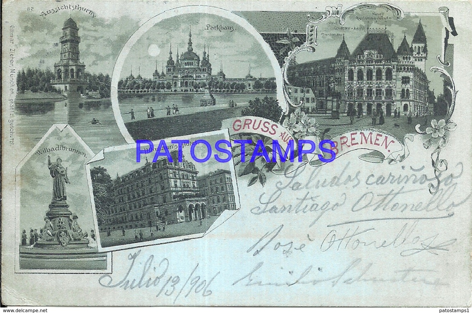 92856 GERMANY GRUSS AUS BREMEN MULTI VIEW YEAR 1906 POSTAL POSTCARD - Sonstige & Ohne Zuordnung