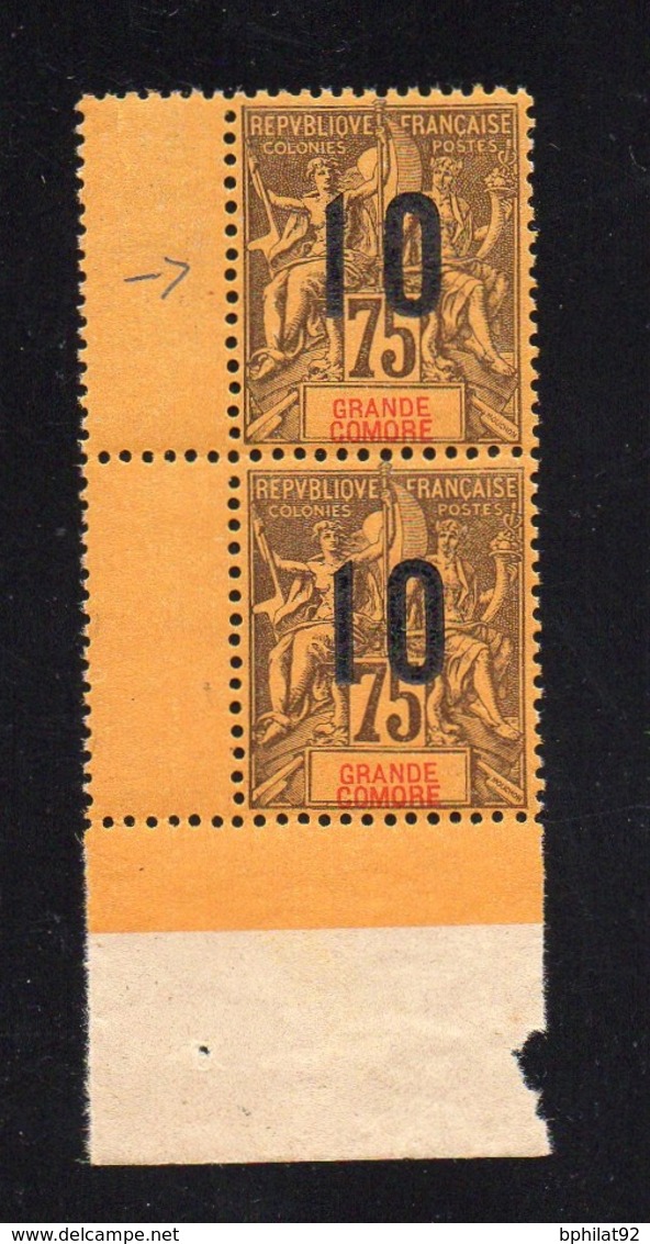 !!! GRANDE COMORE, PAIRE DU N°29/29a CHIFFRES ESPACES NEUVE ** - Unused Stamps