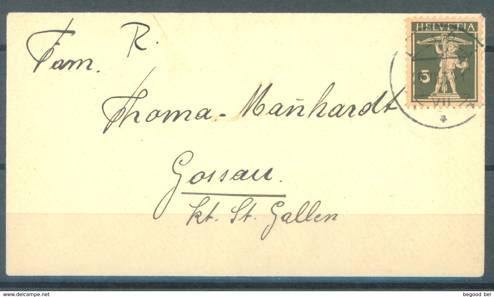 CH - 29.12.1935 - ENVELOPPE -  GOSSAU ST GALL -  Zu 183 Mi 201 - Lot 16607 - Lettres & Documents