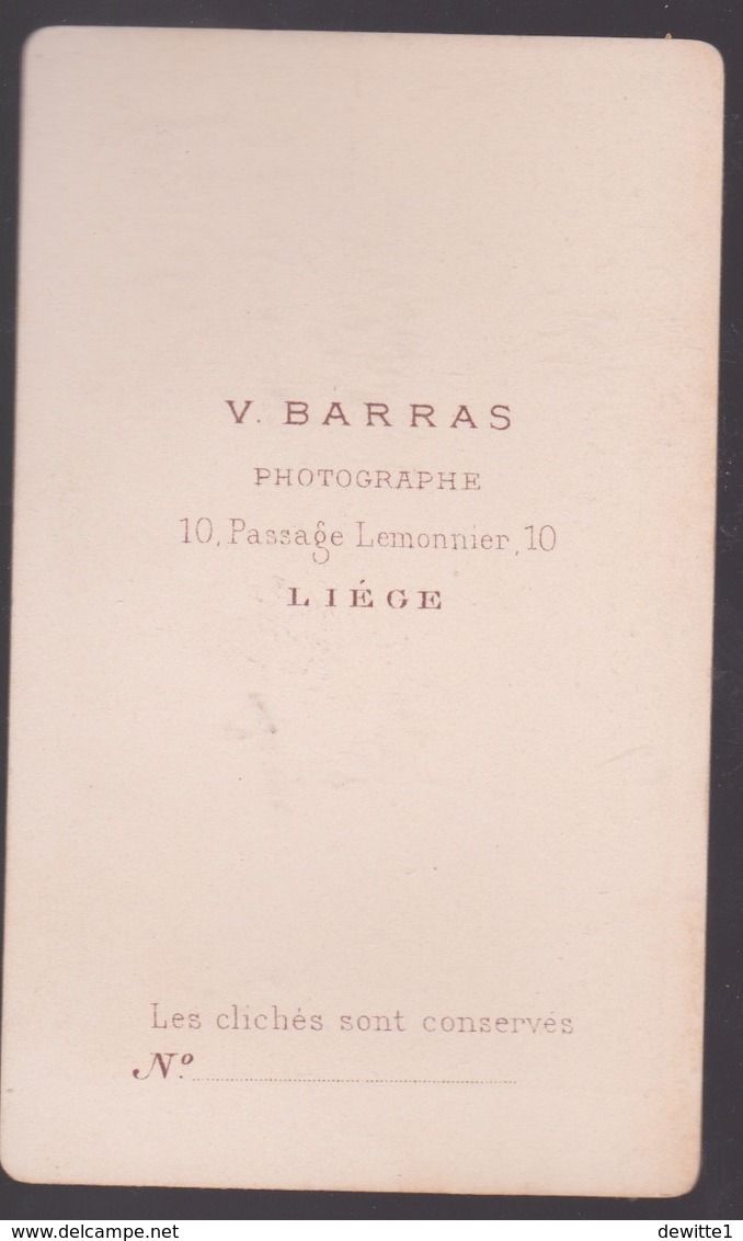 Photografie CDV  Homme  Photographe.V  BARRAS  Liège Voir Scans - Personnes Anonymes