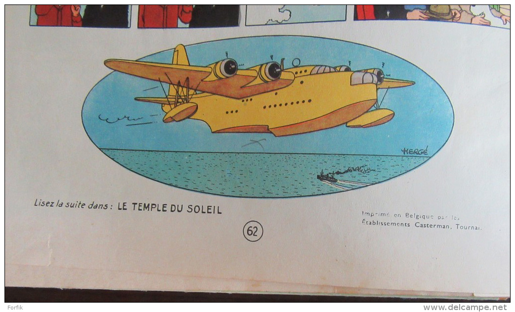 Hergé - Tintin Les 7 Boules de Cristal - 4eme plat B12 (Edition 1955) - En l'état