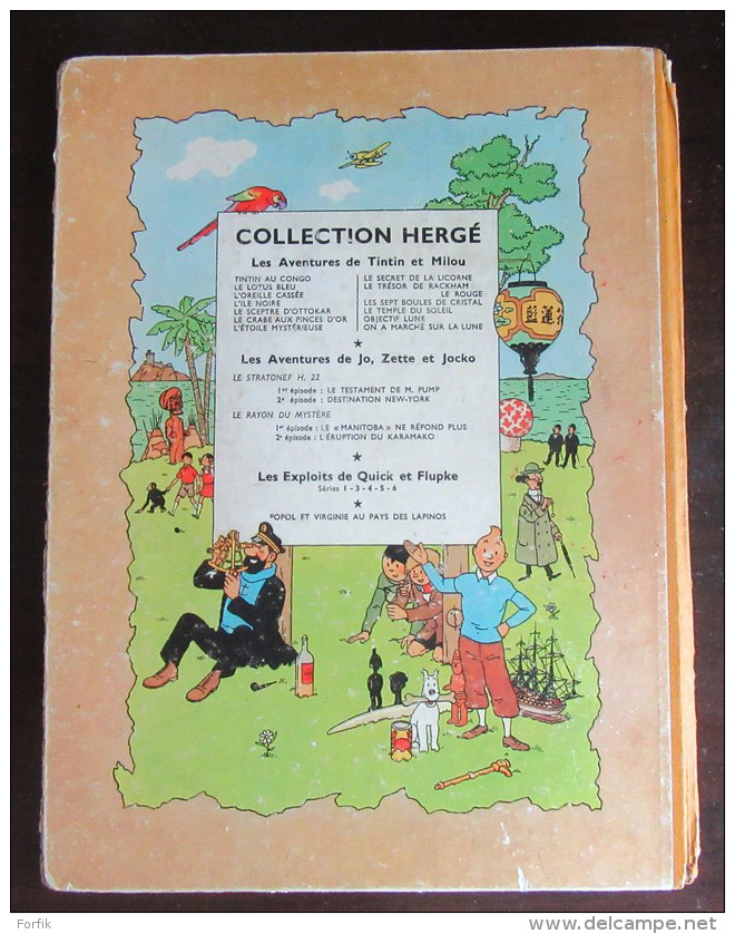 Hergé - Tintin Les 7 Boules de Cristal - 4eme plat B12 (Edition 1955) - En l'état