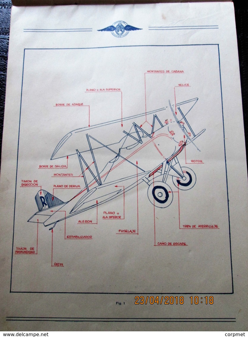 AVIACION - AVIATION AERONAUTIQUE - 1933 NOCIONES ELEMENTALES DE AVIACION - Ad De AEROPOSTA- CONDOR - AIR FRANCE - SHELL - Aardrijkskunde & Reizen