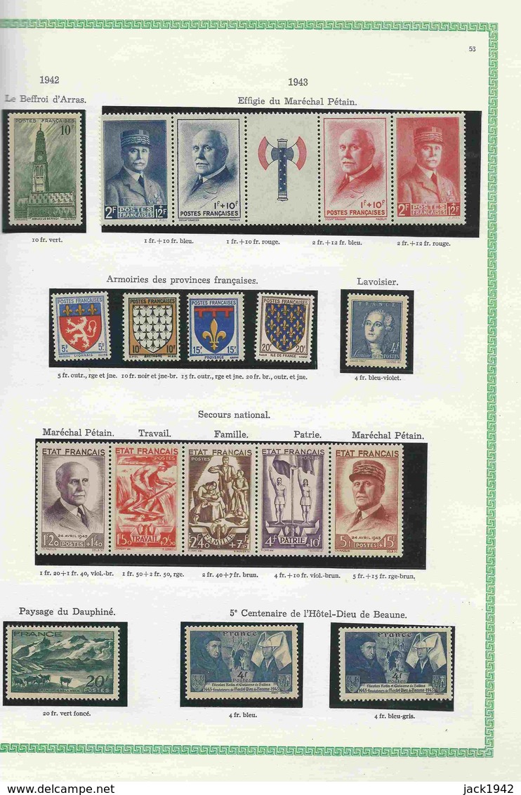 Collection de France du n°2 à 1959 - oblitérés jusqu'à 1900, puis en majorité neufs - 1680 timbres tous différents