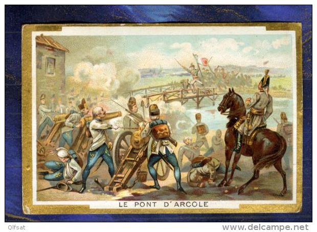 Chromo Histoire History BATAILLE PONT D'ARCOLE Italie NAPOLEON BONAPARTE Old CARD - Artis Historia