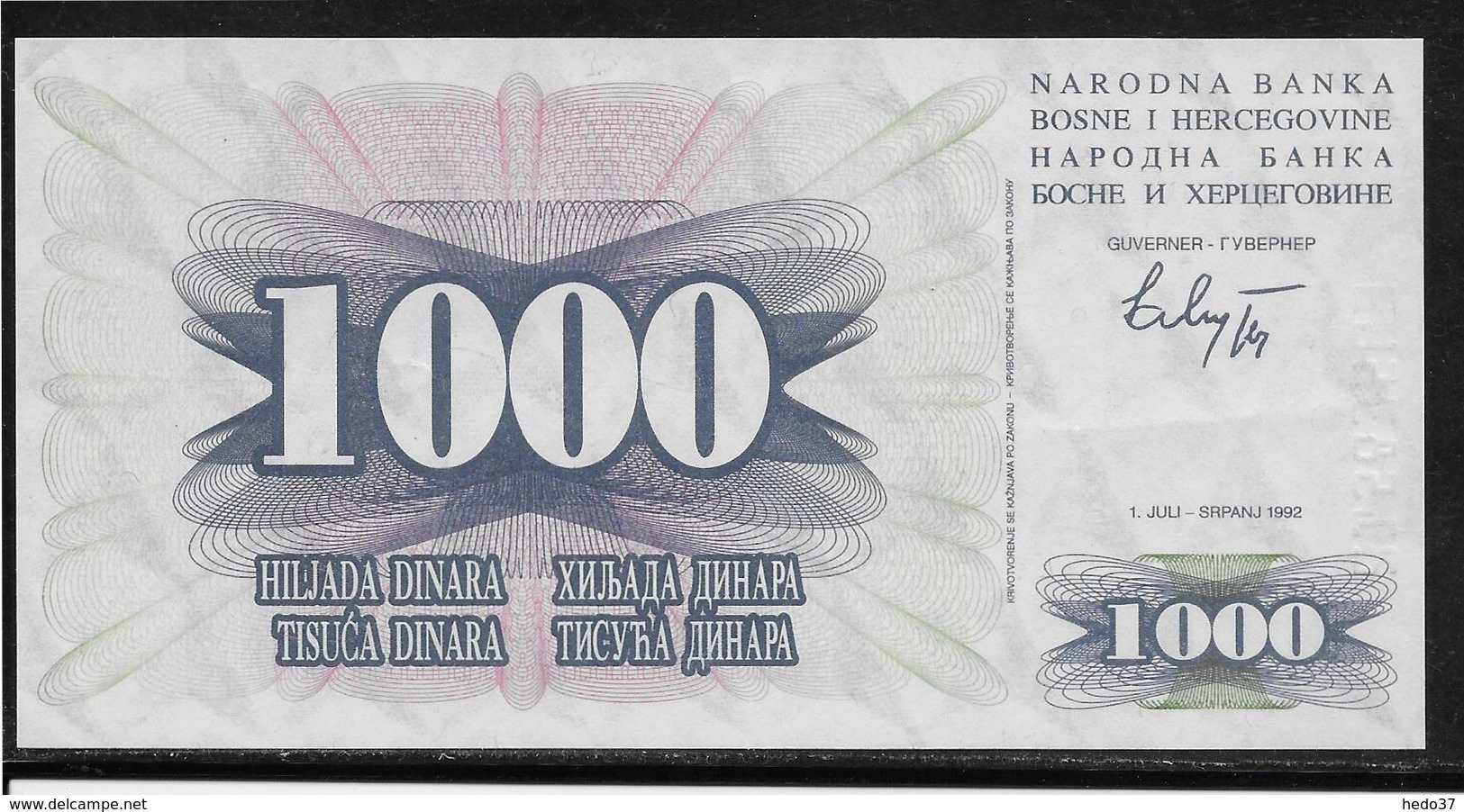 Bosnie-Herzegovine - 1000 Dinara - Pick N° 15 - NEUF - Bosnien-Herzegowina