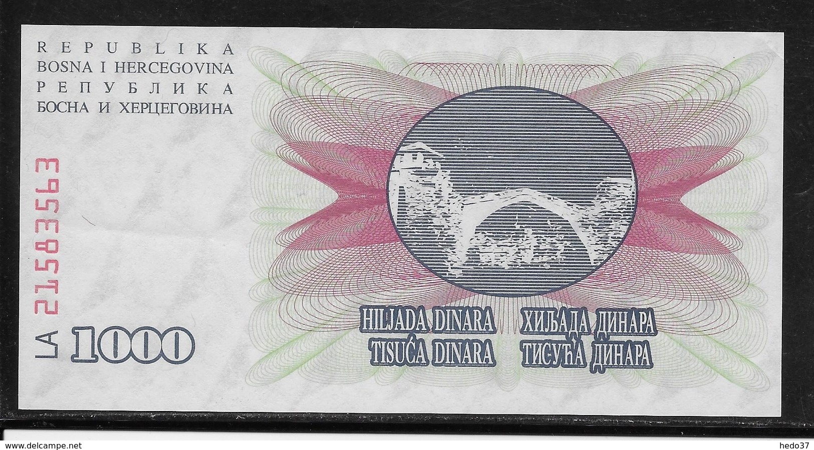 Bosnie-Herzegovine - 1000 Dinara - Pick N° 15 - NEUF - Bosnia Y Herzegovina
