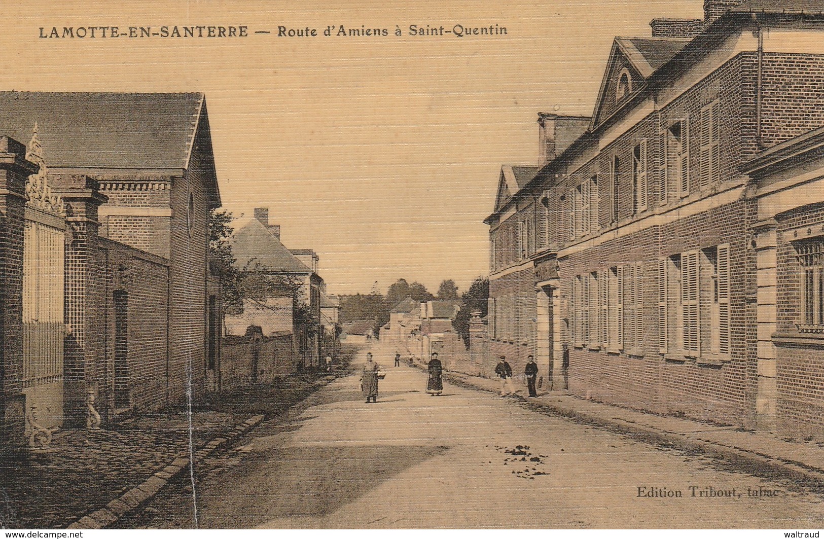 80--LAMOTTE-EN-SANTERRE-ROUTE D'AMIENS A ST QUENTIN--TOILEE--VOIR SCANNERE - Autres & Non Classés