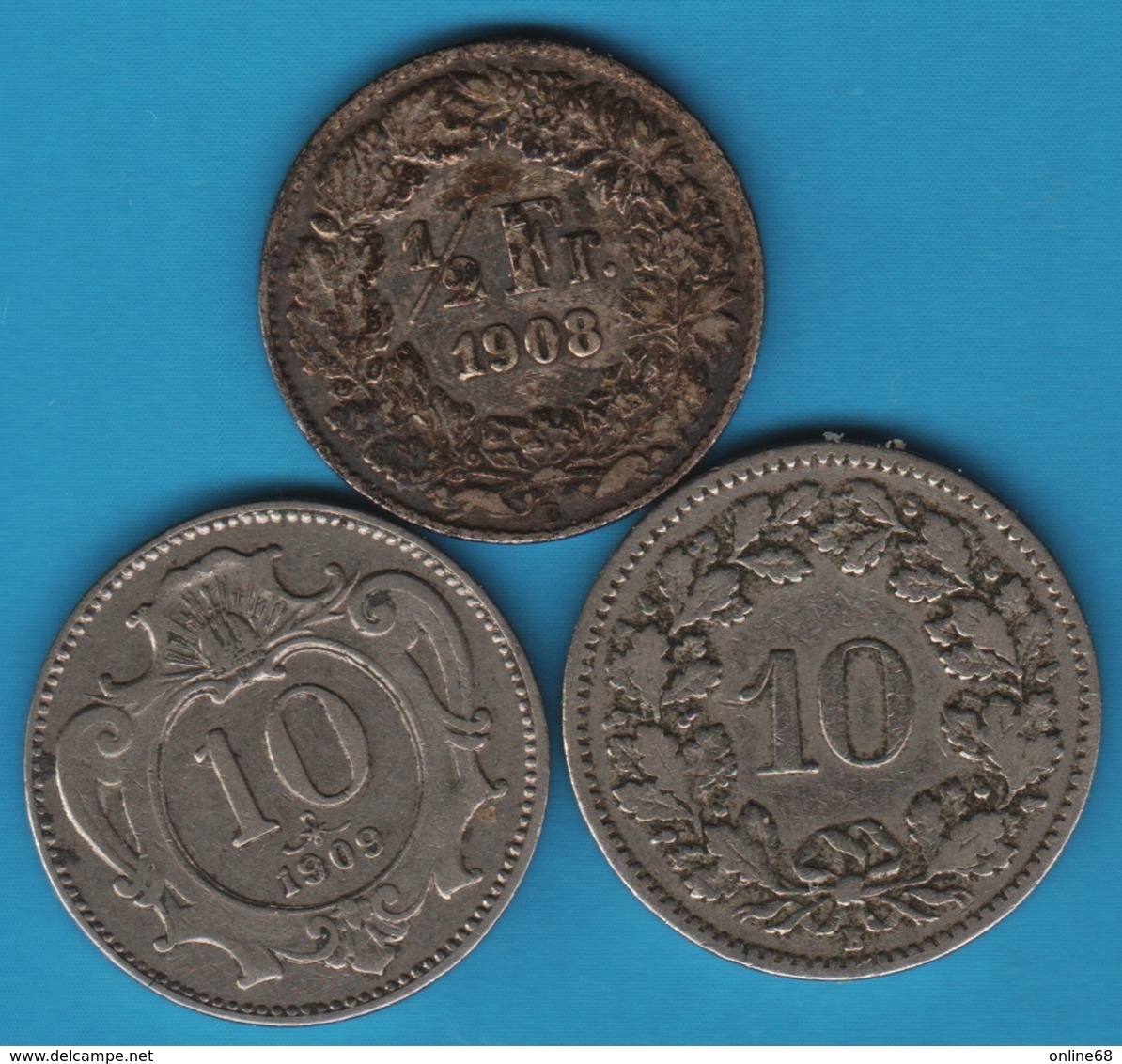 LOT 3 COINS : AUSTRIA - SUISSE 1903 - 1909 - Alla Rinfusa - Monete