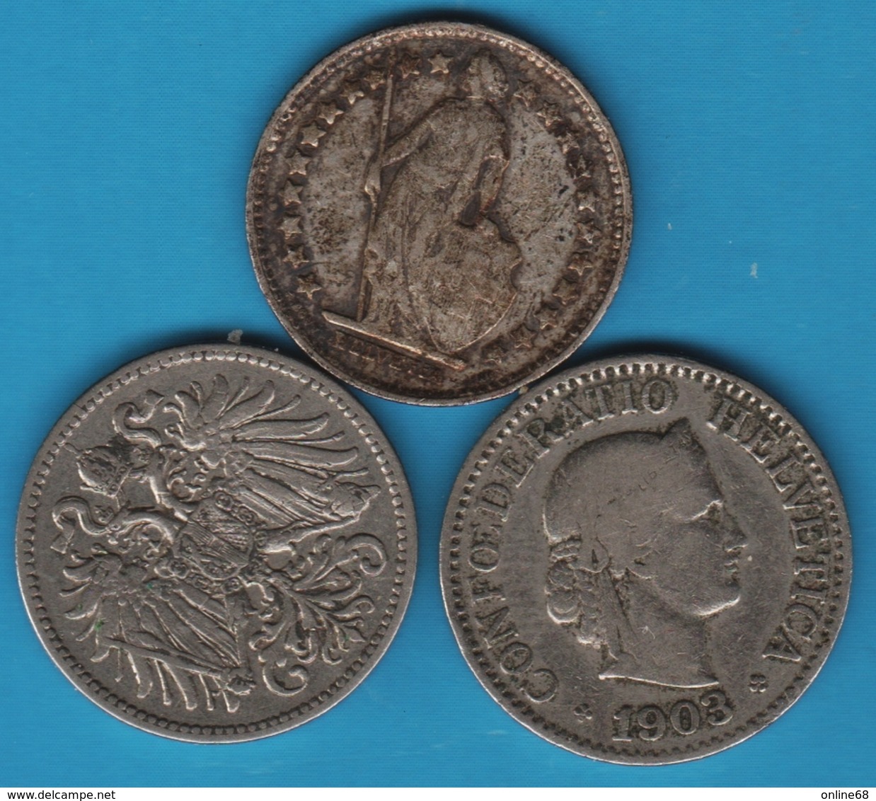 LOT 3 COINS : AUSTRIA - SUISSE 1903 - 1909 - Lots & Kiloware - Coins