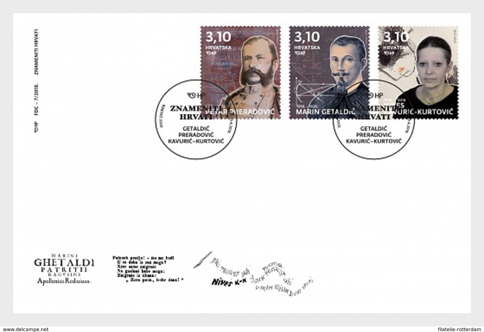 Kroatië / Croatia - Postfris / MNH - FDC Bekende Kroaten 2018 - Kroatië