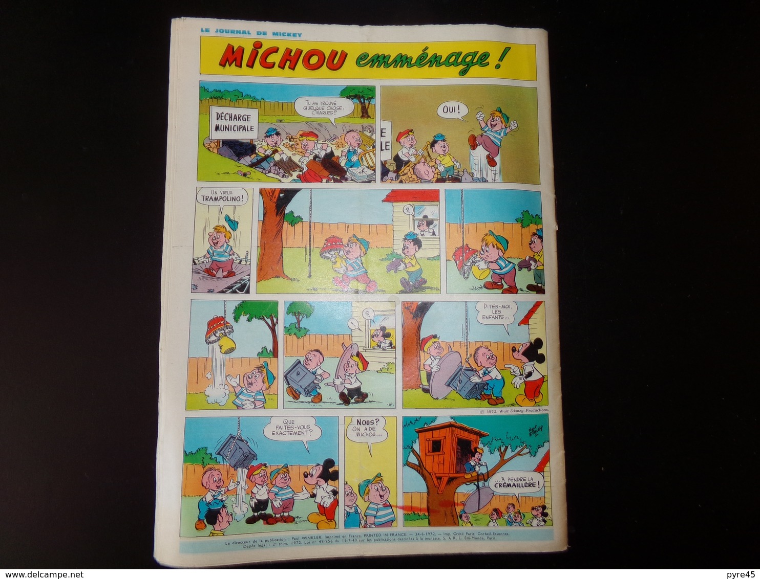 Le Journal De Mickey Nouvelle Série 1972 N° 1046 , 39 Pages - Disney