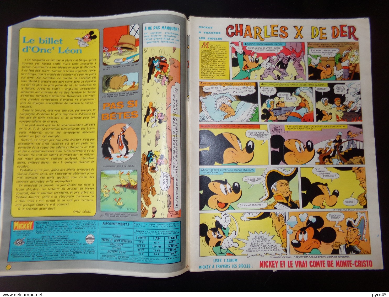 Le Journal De Mickey Nouvelle Série 1972 N° 1040 " Marie-Chantal La Victoire Au Bout Du Fleuret ? " 39 Pages - Disney