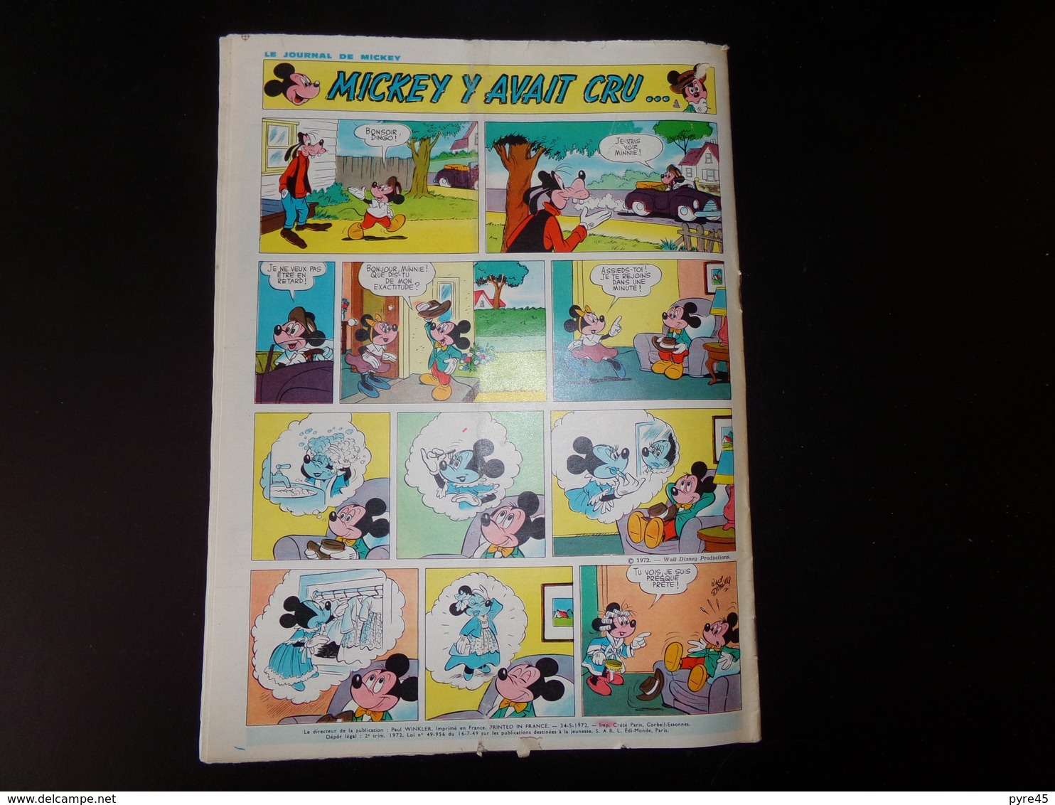 Le Journal De Mickey Nouvelle Série 1972 N° 1040 " Marie-Chantal La Victoire Au Bout Du Fleuret ? " 39 Pages - Disney