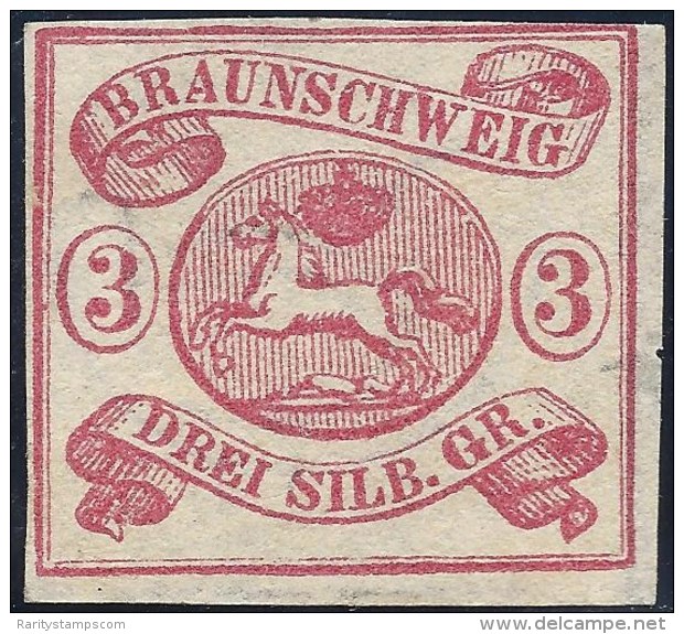 GERMANY BRUNSWICK 1853 3s ROSE N&ordm; 10 - Braunschweig