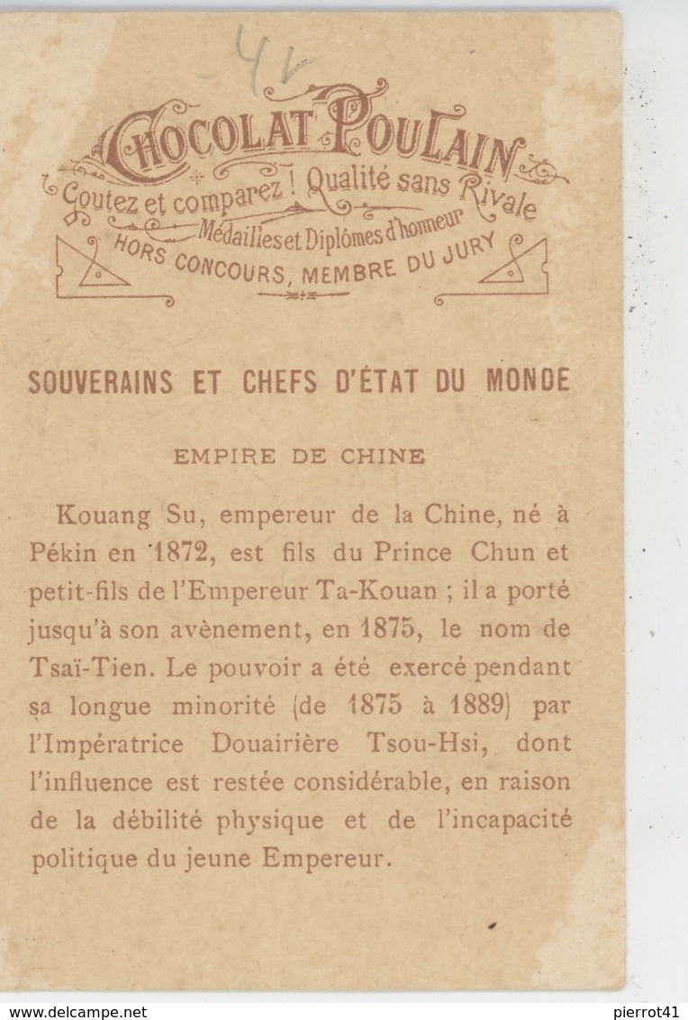 ASIE - CHINE - CHINA -Empire De Chine KOUANG SU -Audience De L'Impératrice Douairière TSOU HSI-Pub Pour CHOCOLAT POULAIN - China