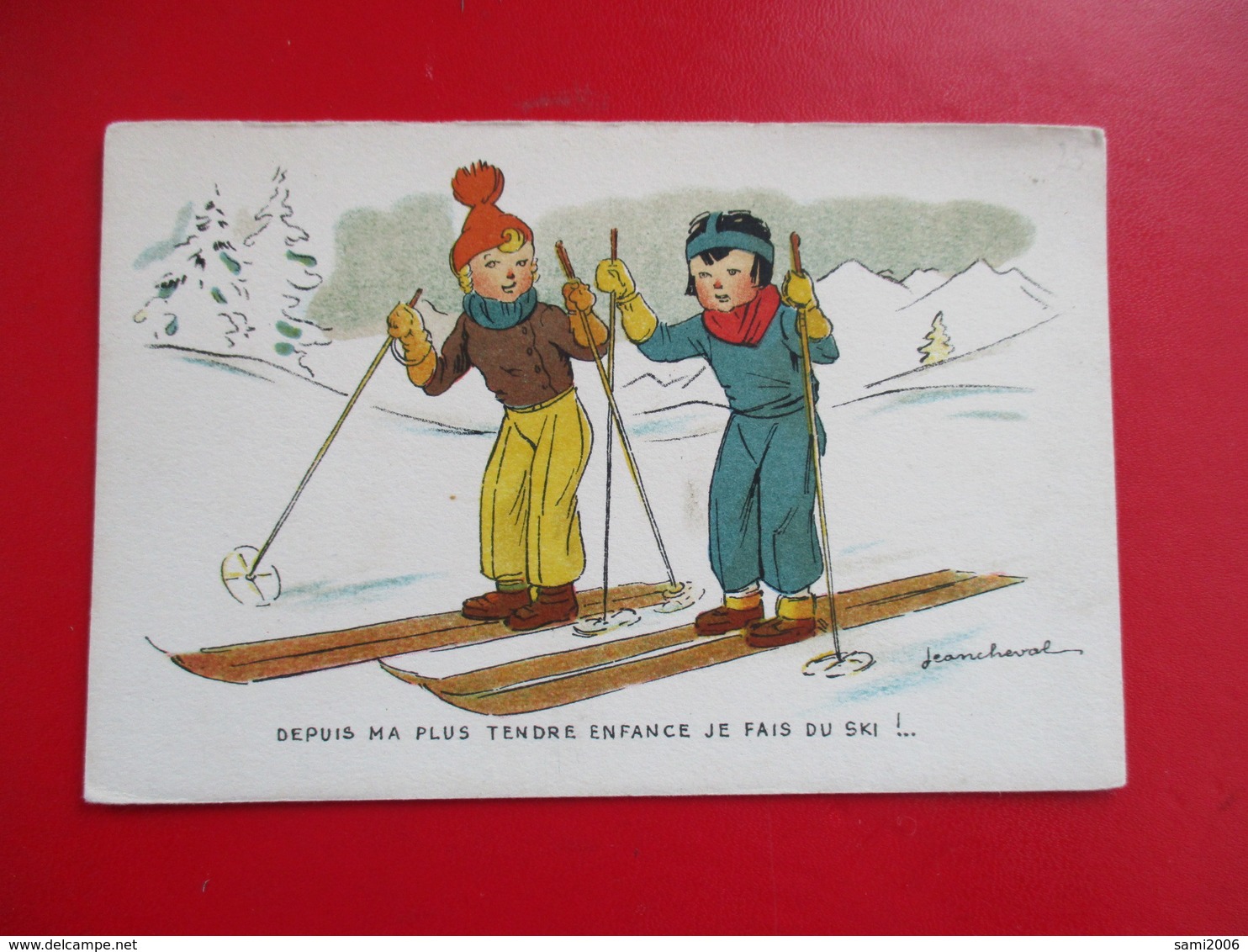 CPA ILLUSTRATEUR JEAN CHEVAL ENFANTS SKIS - Cheval