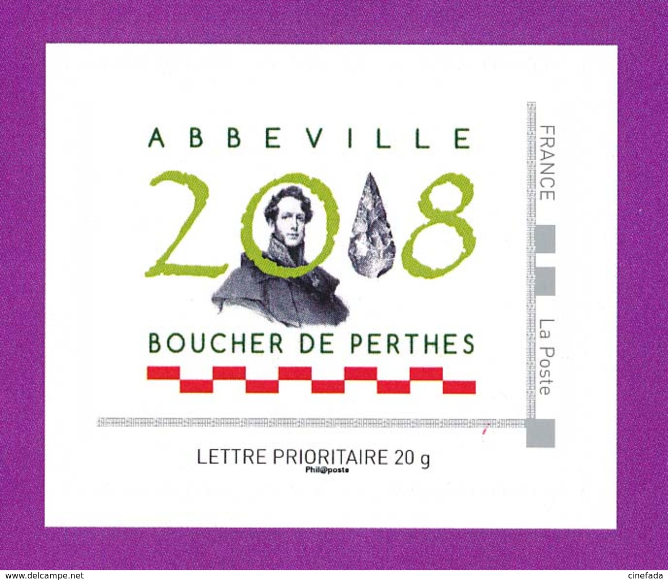 150e Anniversaire De La Mort De Boucher De Perthes. COLLECTOR De 4 Timbres Autocollants Neuf** (non Plié). - Collectors