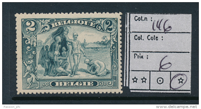 BELGIUM BELGIQUE COB 146 LH - 1915-1920 Albert I