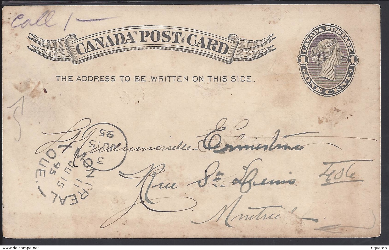 CANADA - Entier Postal 1 Ct. Victoria De Montréal En Ville - Cachet Montréal 11 Juin 1895 - - 1860-1899 Règne De Victoria