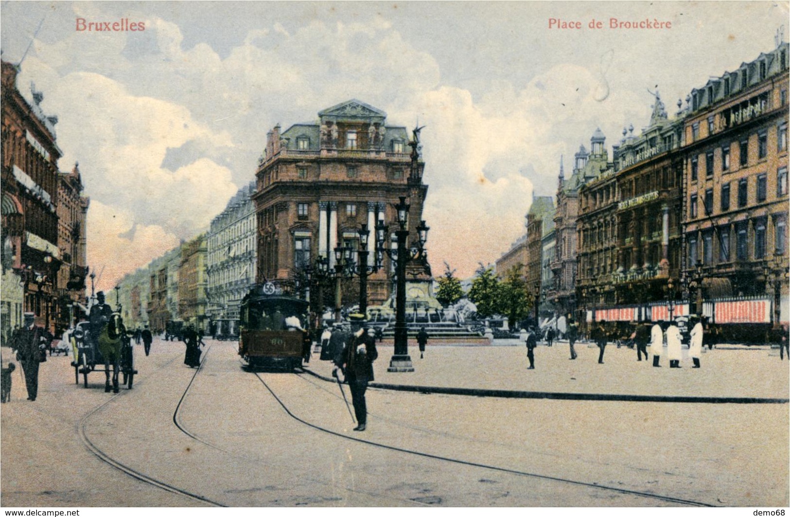 Belgique Belgie BRUXELLES Tram Carte Animée  Place De Brouckère - Marktpleinen, Pleinen