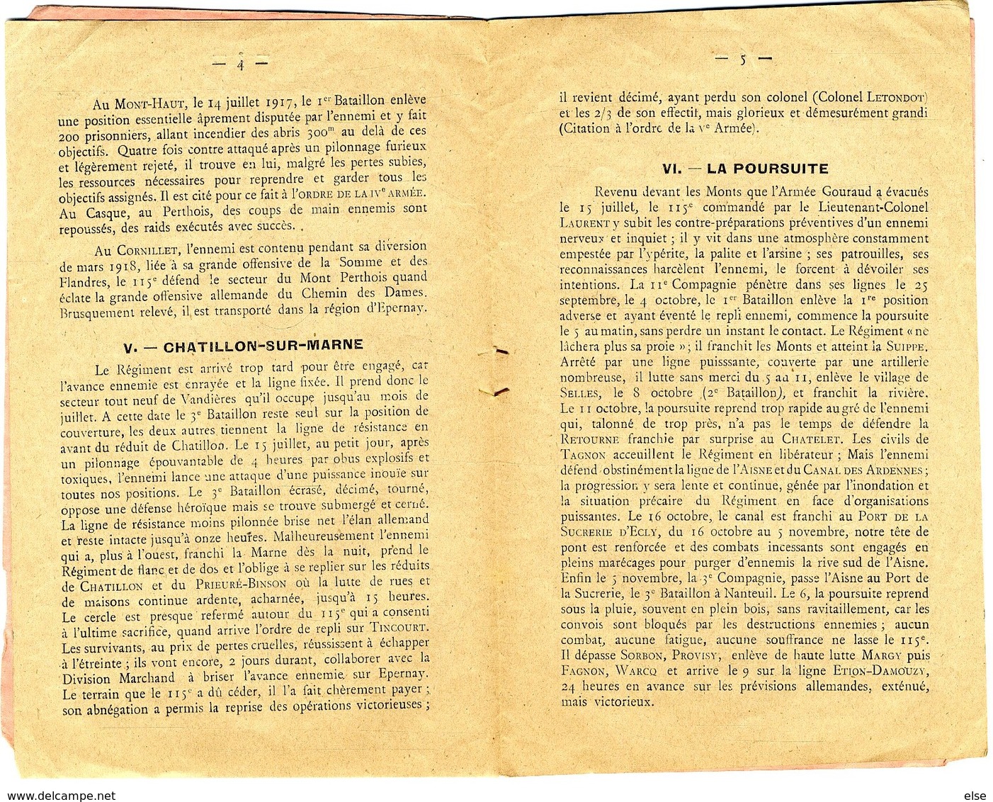 NOTICE HISTORIQUE LE 113 éme REGIMENT D INFANTERIE   1914 18   -  FASCICULE 8 PAGES - Oorlog 1914-18