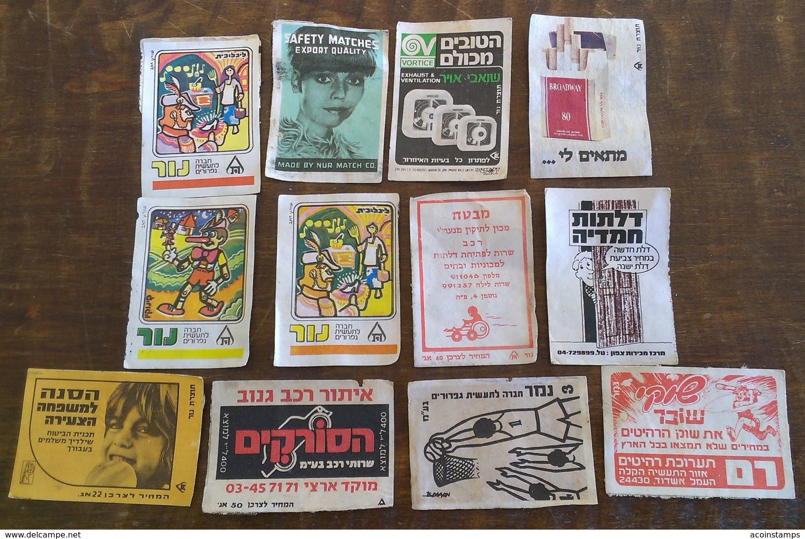 ISRAEL OLD VINTAGE MATCHBOX LABELS LOT - Matchbox Labels