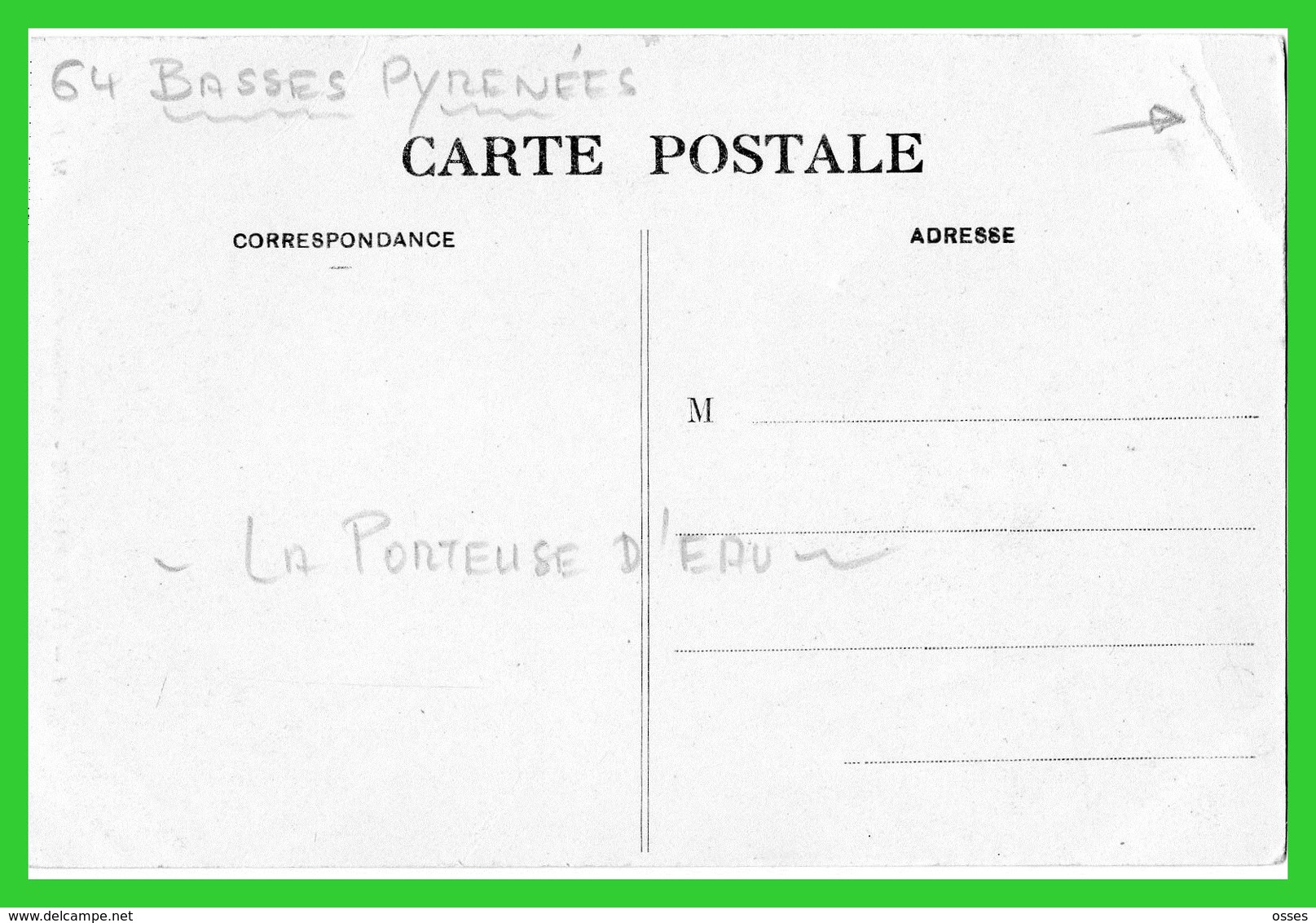 DEUX C.P.A. Une Cascarotte - Porteuse D'eau (rectos Versos) - Other & Unclassified