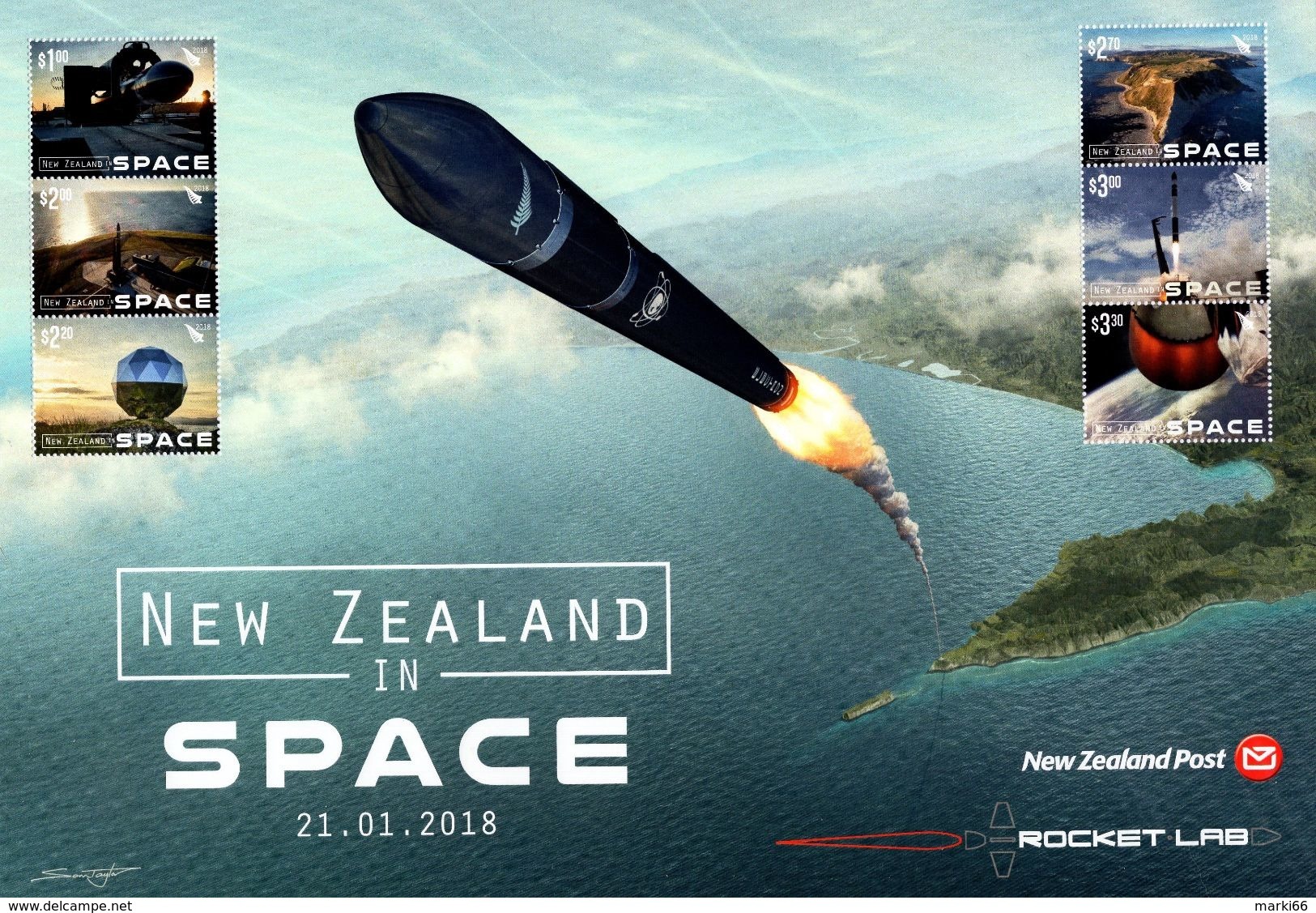 New Zealand - 2018 - New Zealand In Space - Rocket Lab - Mint Souvenir Sheet - Unused Stamps