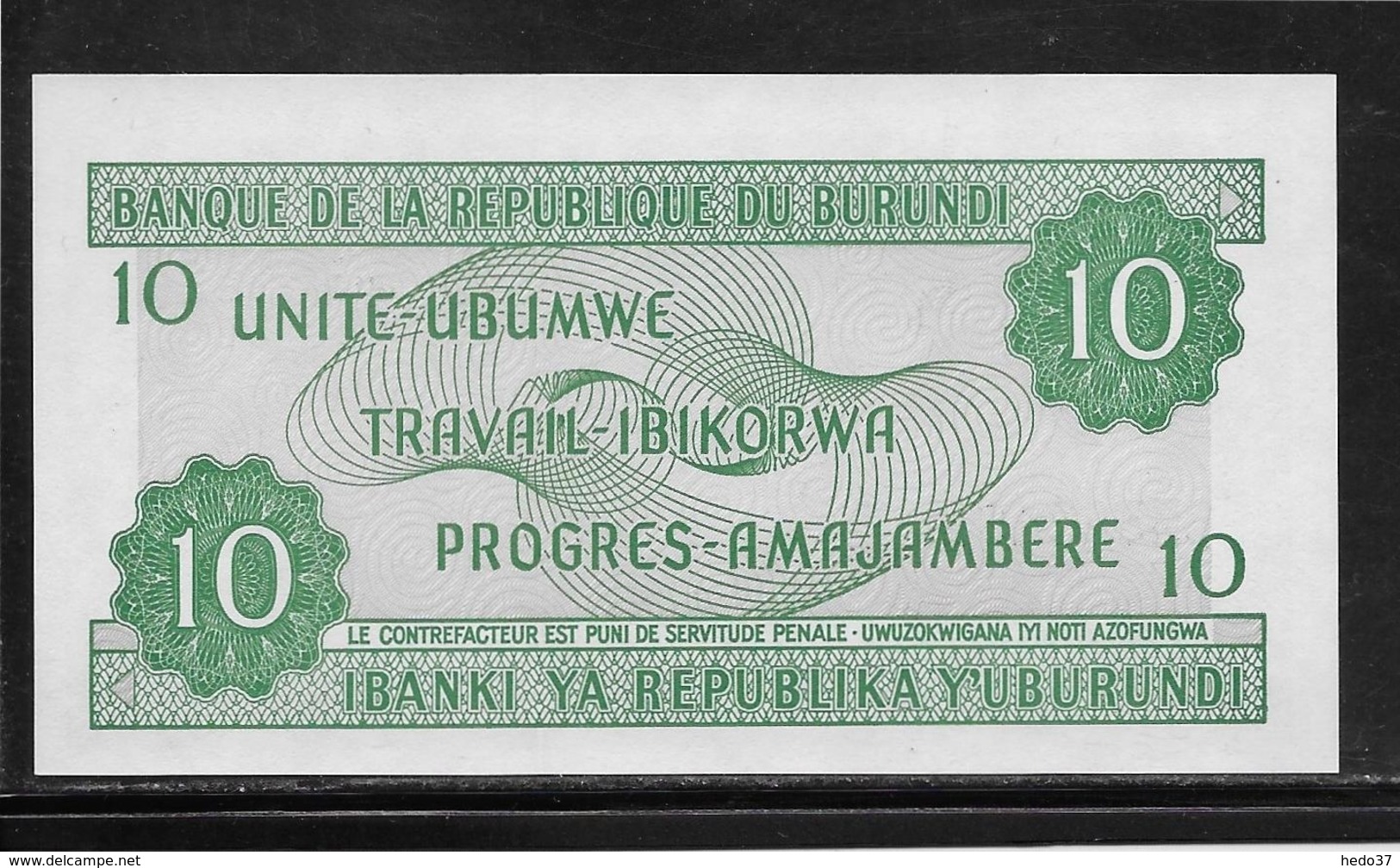Burundi - 10 Francs - 1-7-2003 - NEUF - Burundi