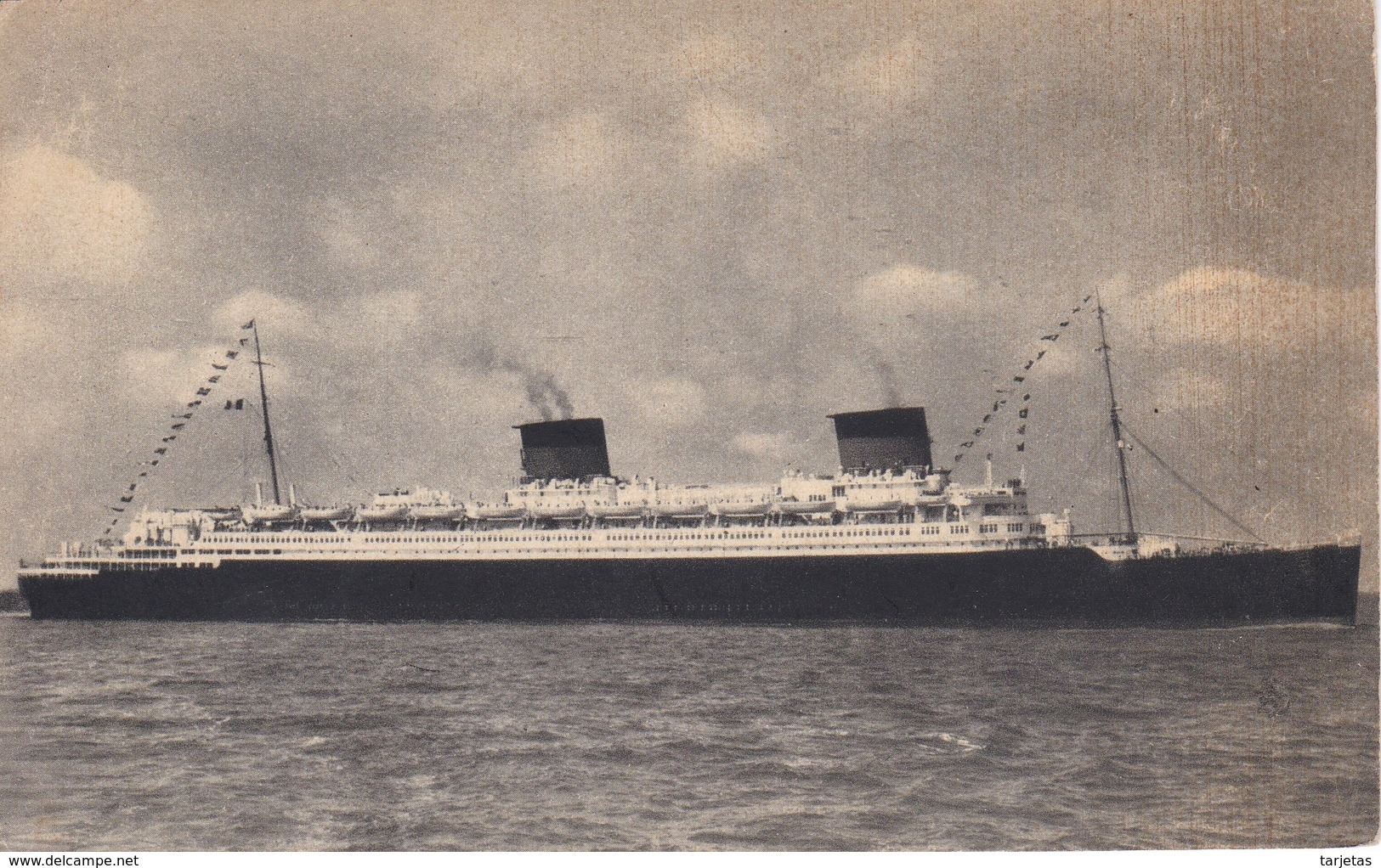 POSTAL DEL BARCO LIBERTE (BARCO-SHIP) LE HAVRE - SOUTHAMPTON - NEW YORK - Cargos