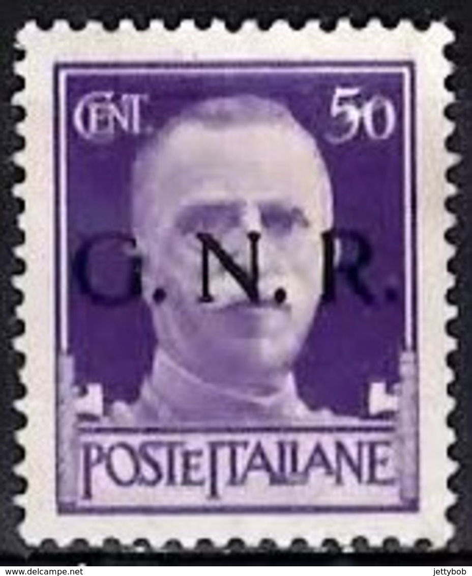 ITALIAN SOCIAL REPUBLIC 1944 Imperial Definitive 50c Overprinted GNR Mint - Neufs