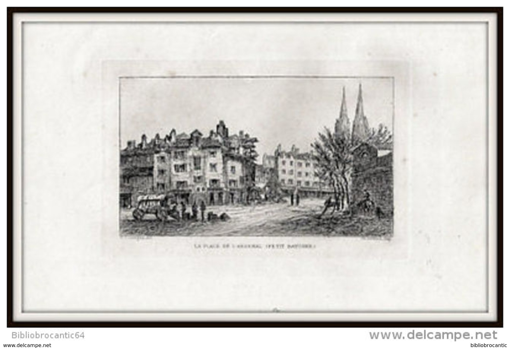 *EAU FORTE ORIGINALE* BAYONNE- PLACE DE L'ARSENA L(petit Bayonne) Par F.CORREGES 1893 - Lithographies