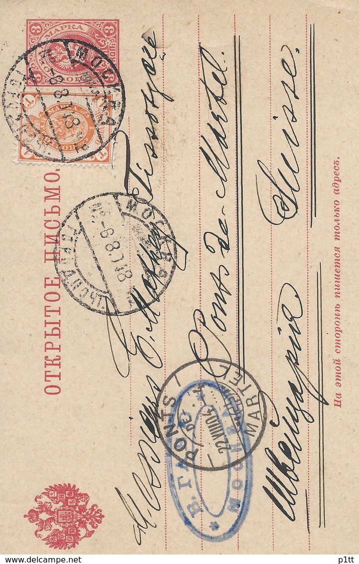 126d.An Open Letter. A Post Card. The Mail Was 1904 Moscow Les Ponts-de-Martel  Russian Empire. Switzerland. - Cartas & Documentos