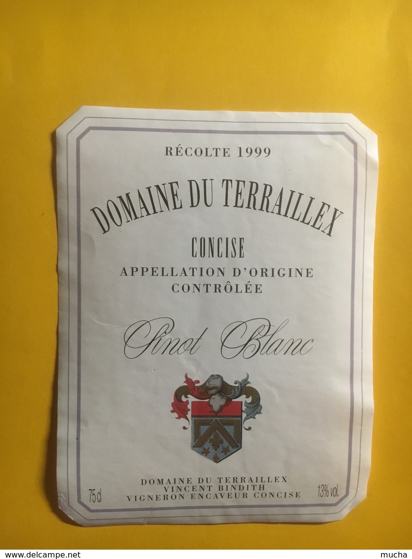 8115 - Domaine Du Terraillex 1999 Concise Pinot Blanc Suisse - Autres & Non Classés