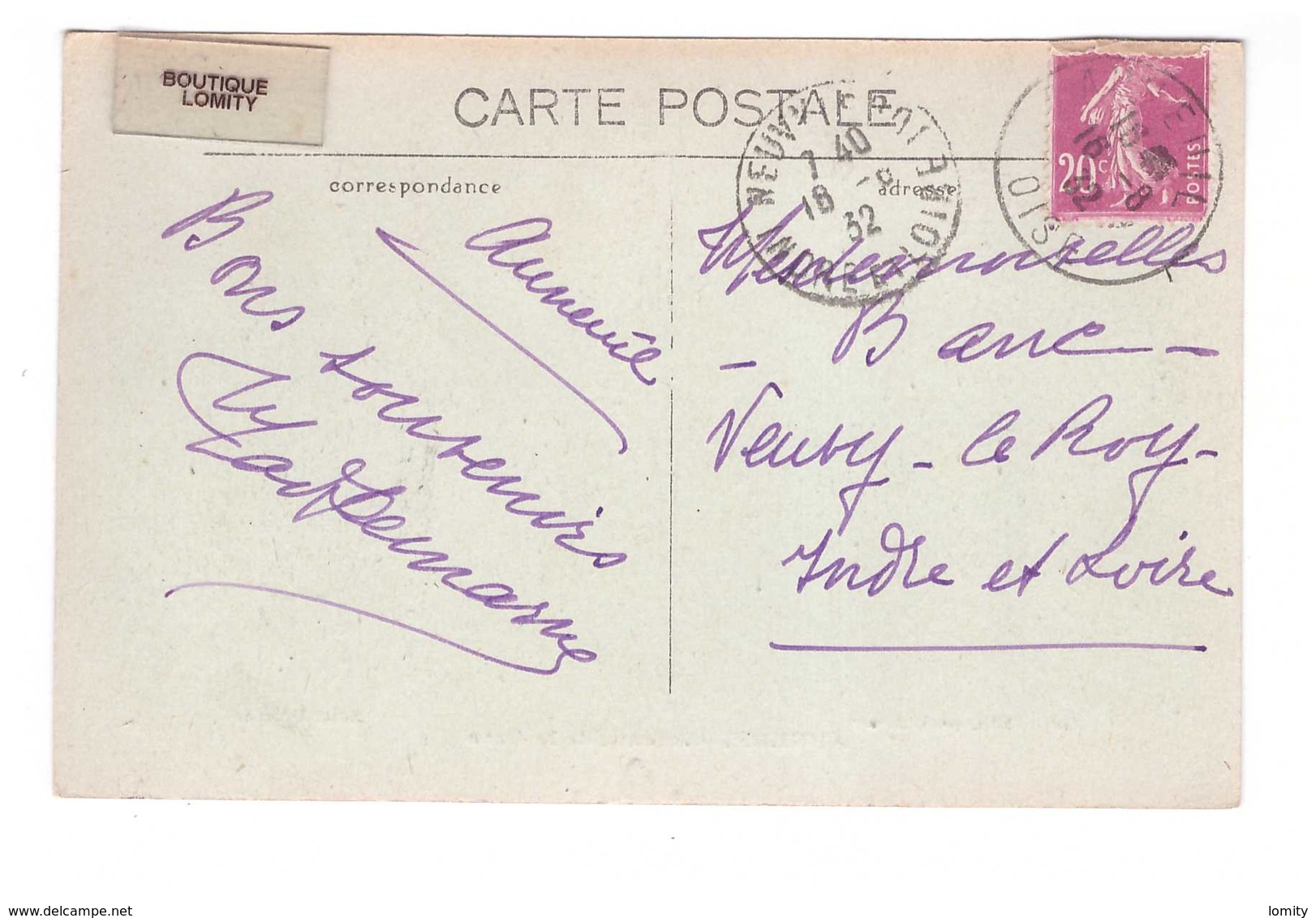 60 Auneuil Avenue De La Gare Cpa Edit Delarue Cachet 1932 - Auneuil