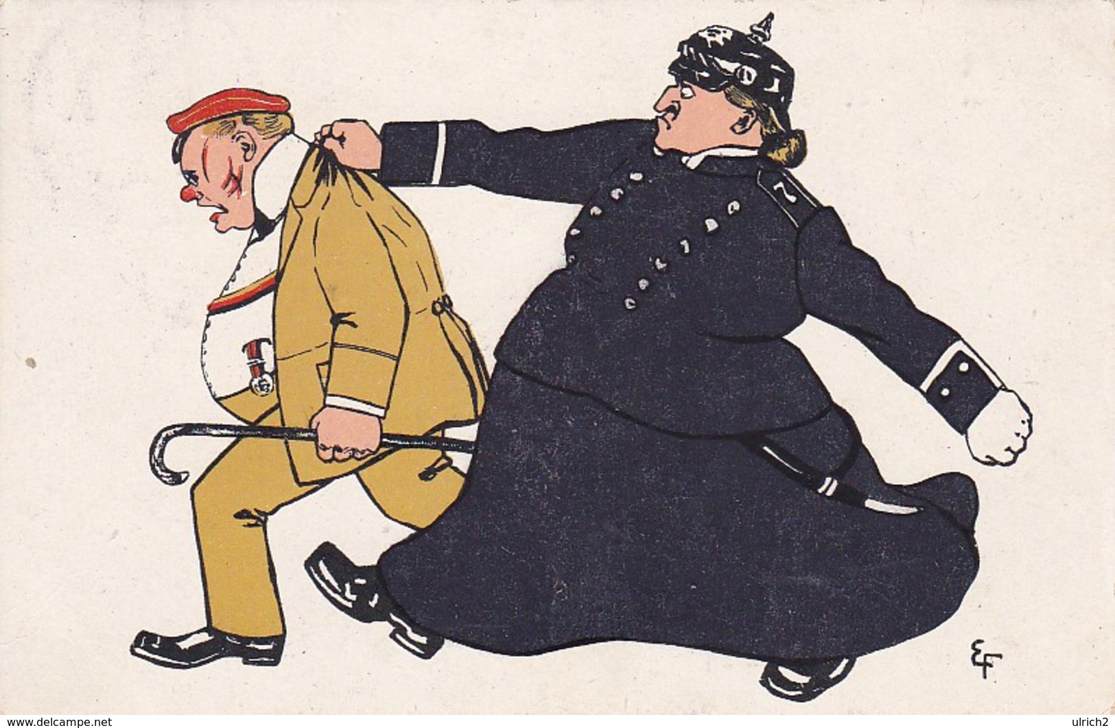AK Betrunkener Und Polizist - Humor - 1909 (34266) - Humor