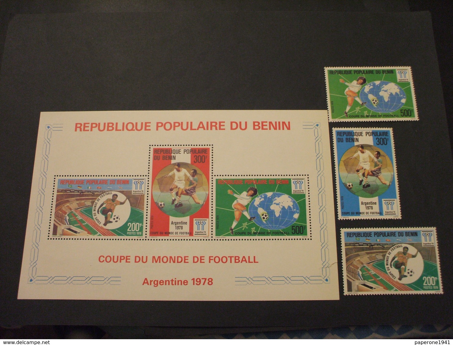 BENIN - 1978 CALCIO 3 VALORI + BF - NUOVI(++) - Benin – Dahomey (1960-...)