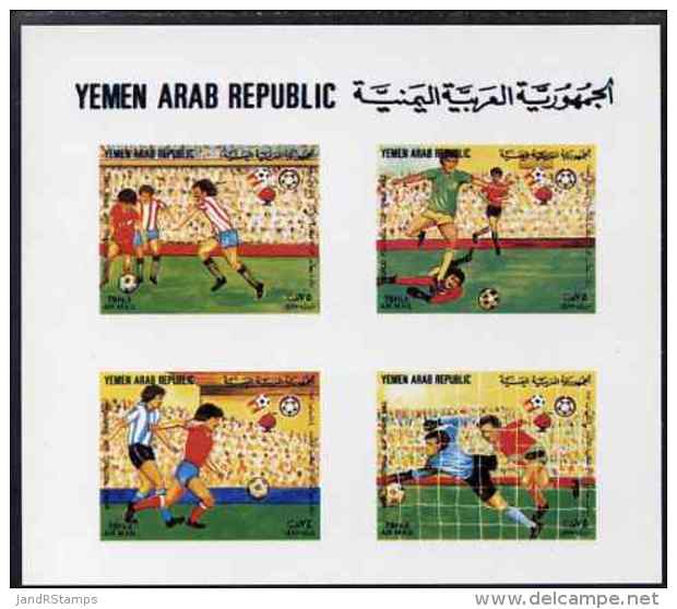 15343 Yemen - Republic 1982 Football World Cup Imperf Proof Of M/sheet On Glossy Card Unmounted Mint As SG MS 715b - 1982 – Spain