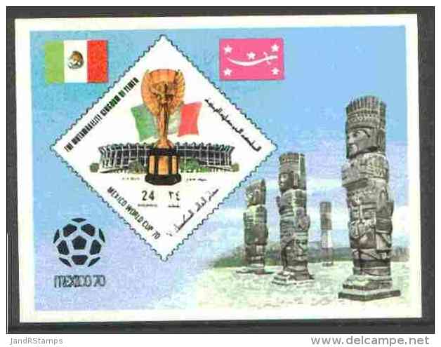 29292 Yemen - Royalist 1970 World Cup Football 24b Value (diamond Shaped) Imperf M/sheet Unmounted Mint - 1970 – Mexico