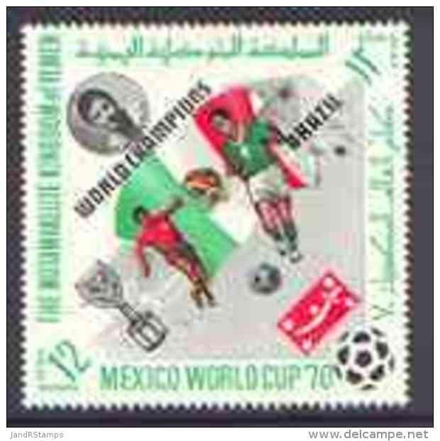 31430 Yemen - Royalist 1970 World Cup Football 12b Value (Mexico Mi 983) (perf Diamond Shaped) Unmounted Mint Opt'd 'Bra - 1970 – Mexico